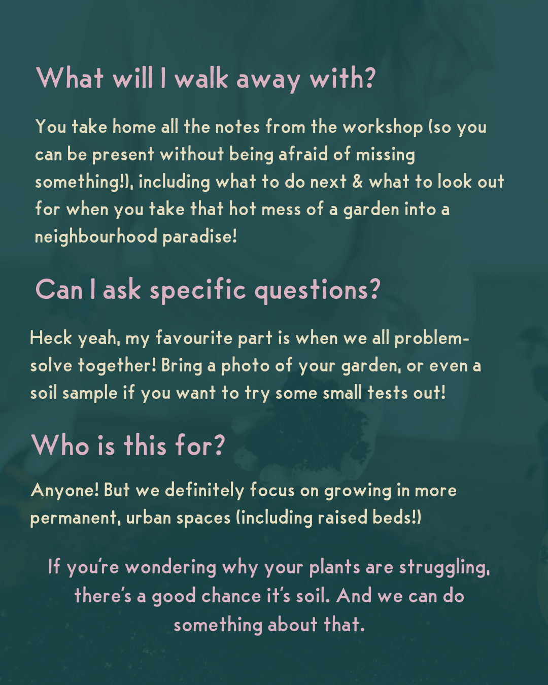 Workshop - Soil Primer with Stef